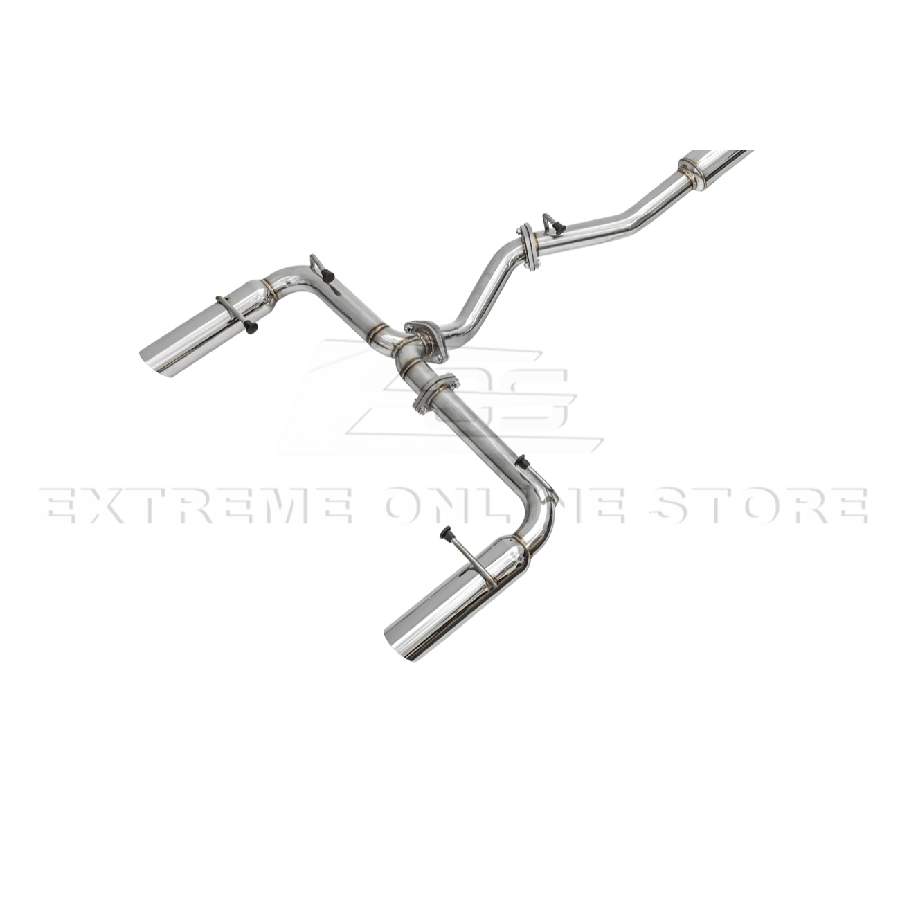 Toyota GR86 Subaru BRZ BOSO Style Anodized Silver Dual Chrome Tip Cat Back Exhaust System 2022-Present