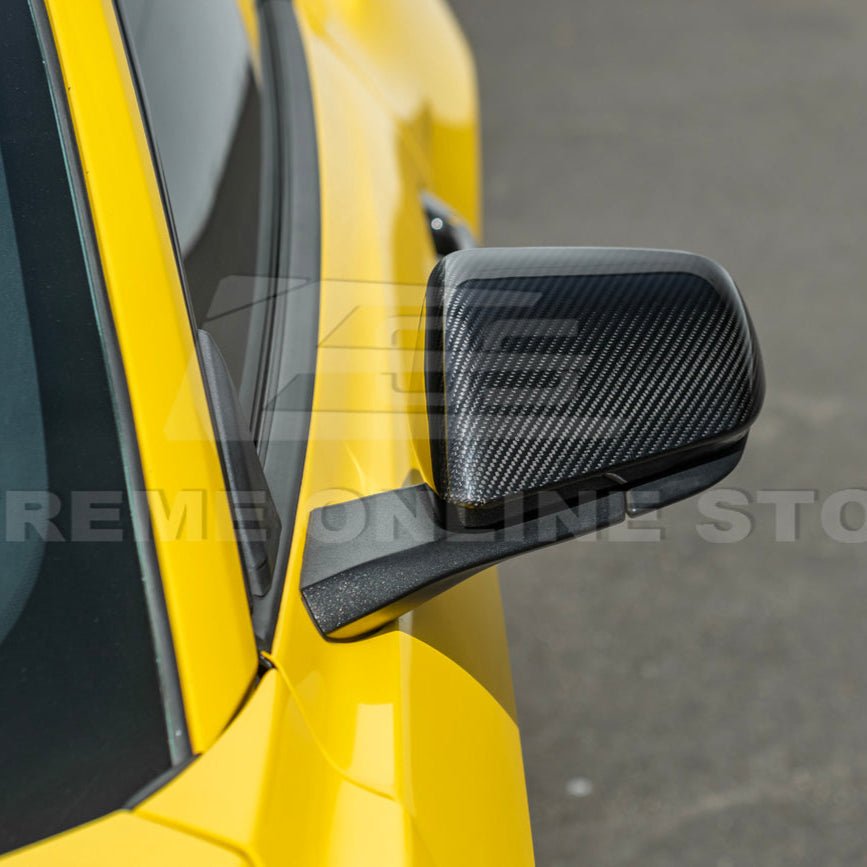 Ford Mustang S550 Factory Style Dry Carbon Fiber Side Mirror Cap Cover Pair 2015-Up