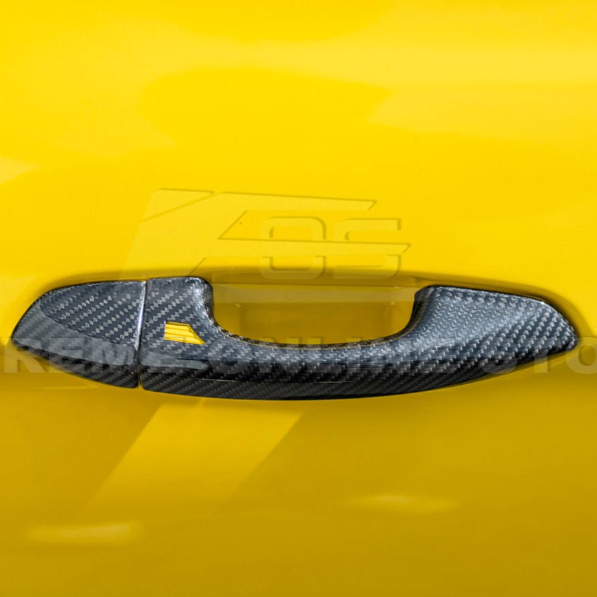 Ford Mustang S550 Factory Style Dry Carbon Fiber Outer Door Handle Cover Set 2015-2023