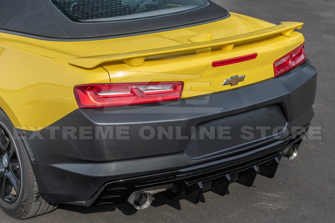 Chevrolet Camaro 6th Gen ZL1 Style Primed Black Rear Bumper Conversion Kit 2016-2018