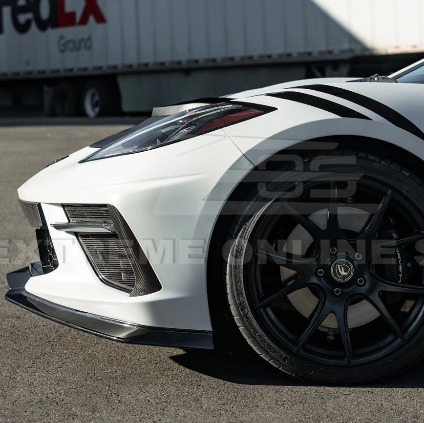 Corvette C8 Stingray Dry Carbon Fiber Front Splitter Z06 Z07 Conversion Package 2020-Up