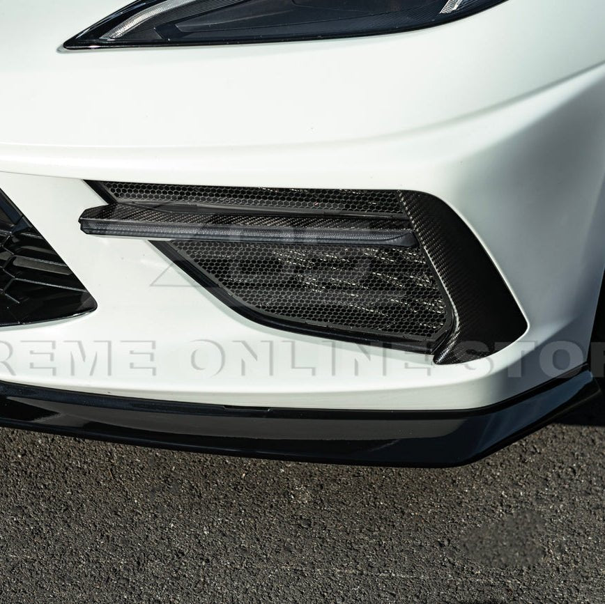 Corvette C8 Stingray Dry Carbon Fiber Front Splitter Z06 Z07 Conversion Package 2020-Up