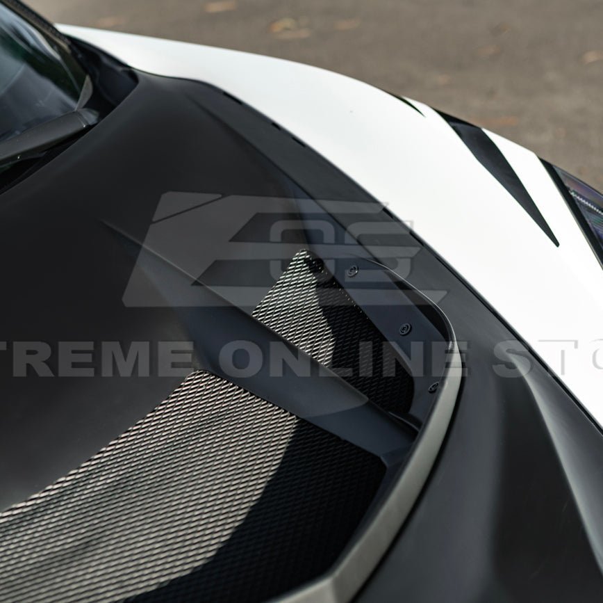 Corvette C8 ZR1 Matte Black Front Bumper Vented Extractor Hood 2020-Up