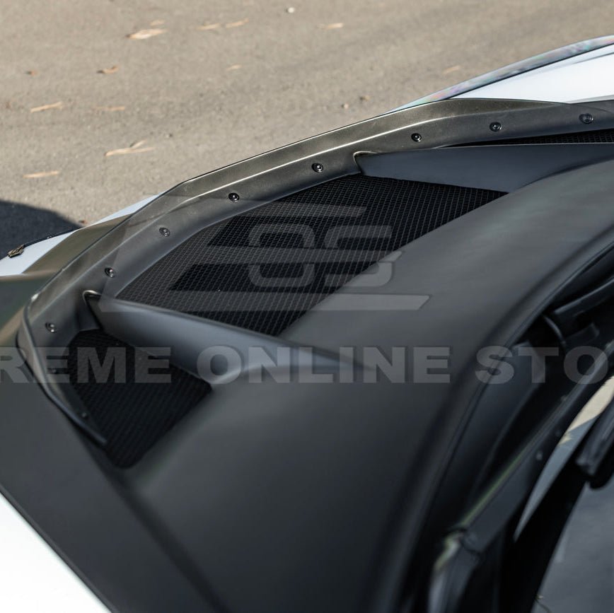 Corvette C8 ZR1 Matte Black Front Bumper Vented Extractor Hood 2020-Up