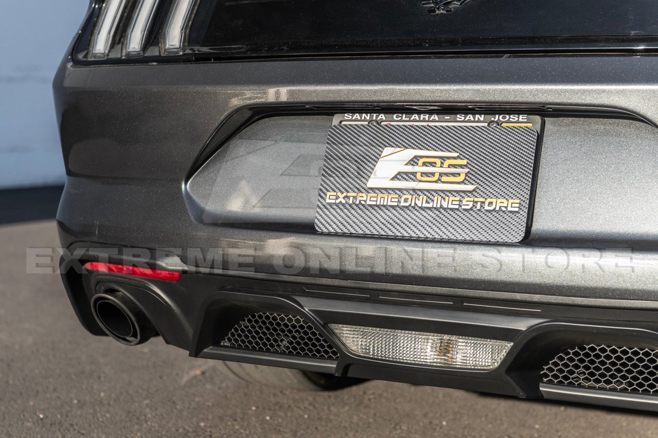 Ford Mustang S550 GT350 Style Matte Black Rear Bumper Diffuser Dual Exhaust 2018-2023