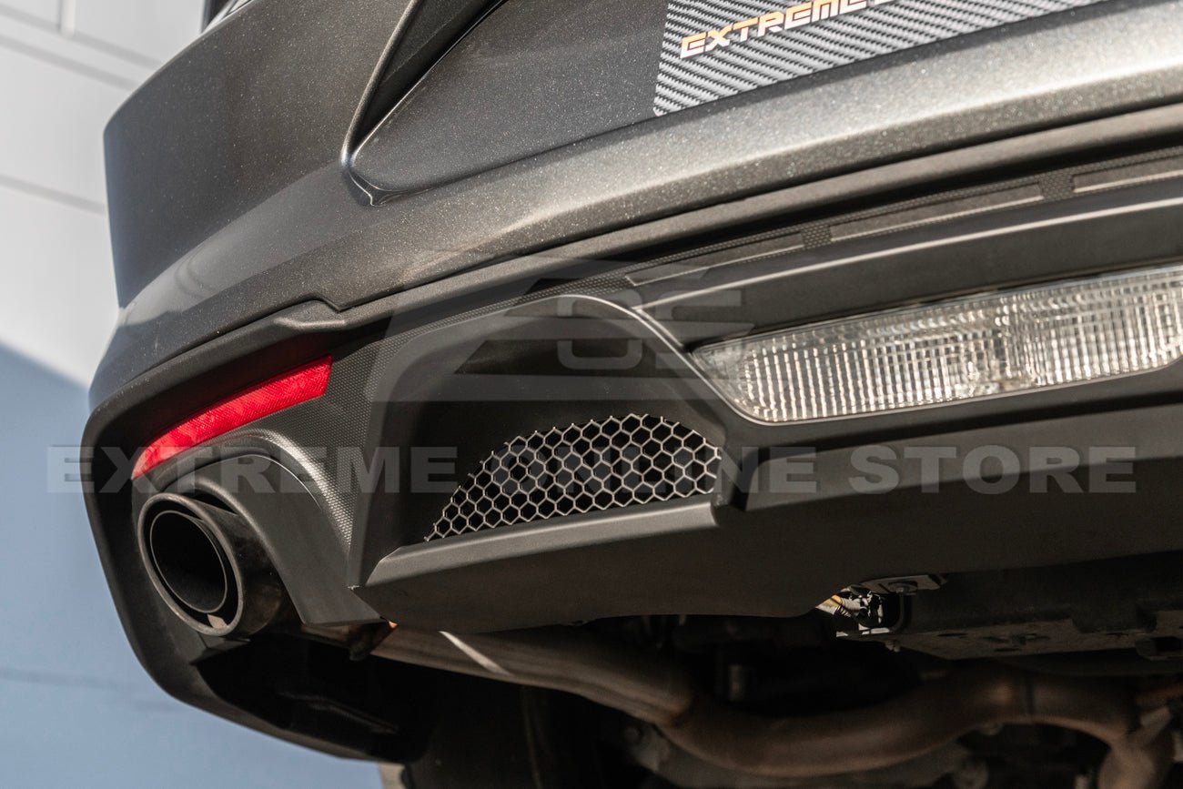 Ford Mustang S550 GT350 Style Matte Black Rear Bumper Diffuser Dual Exhaust 2018-2023