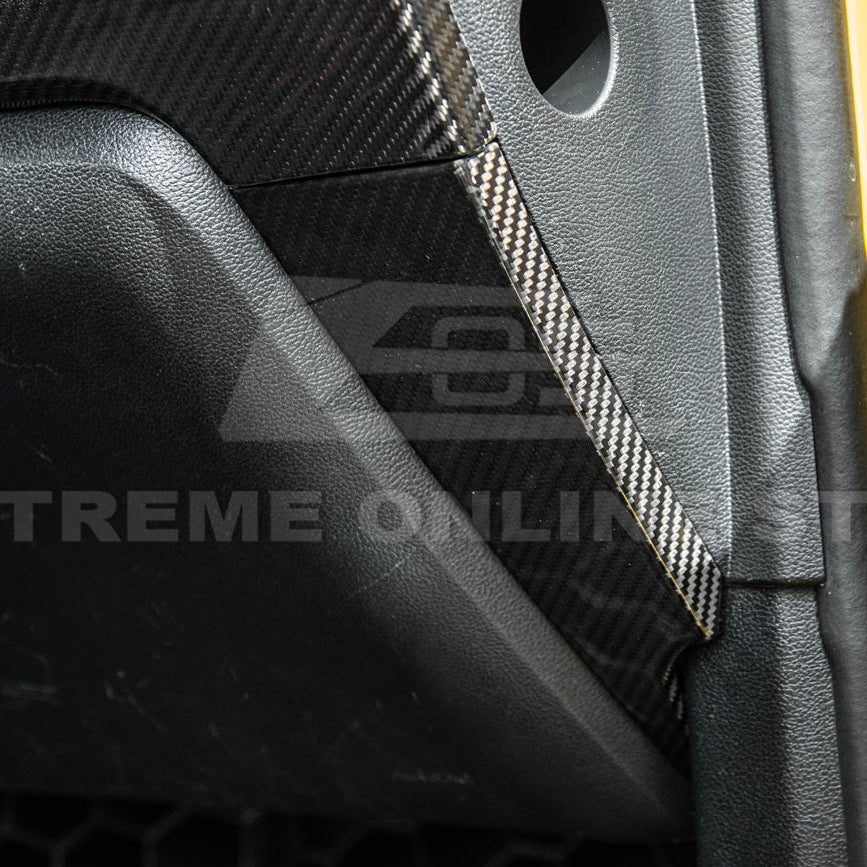 Ford Mustang S550 Factory Style Dry Carbon Fiber Dashboard Lower Trim Cover Pair 2015-2023
