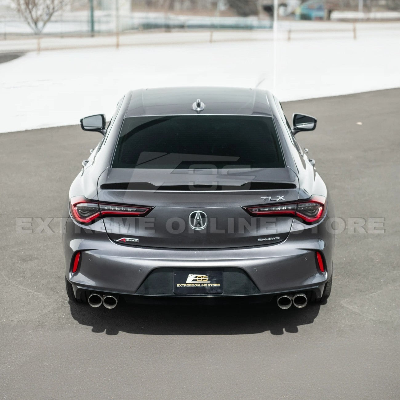 Acura TLX Extended Type S Style Gloss Black Primed Black Rear Trunk Wing Spoiler 2021-Up