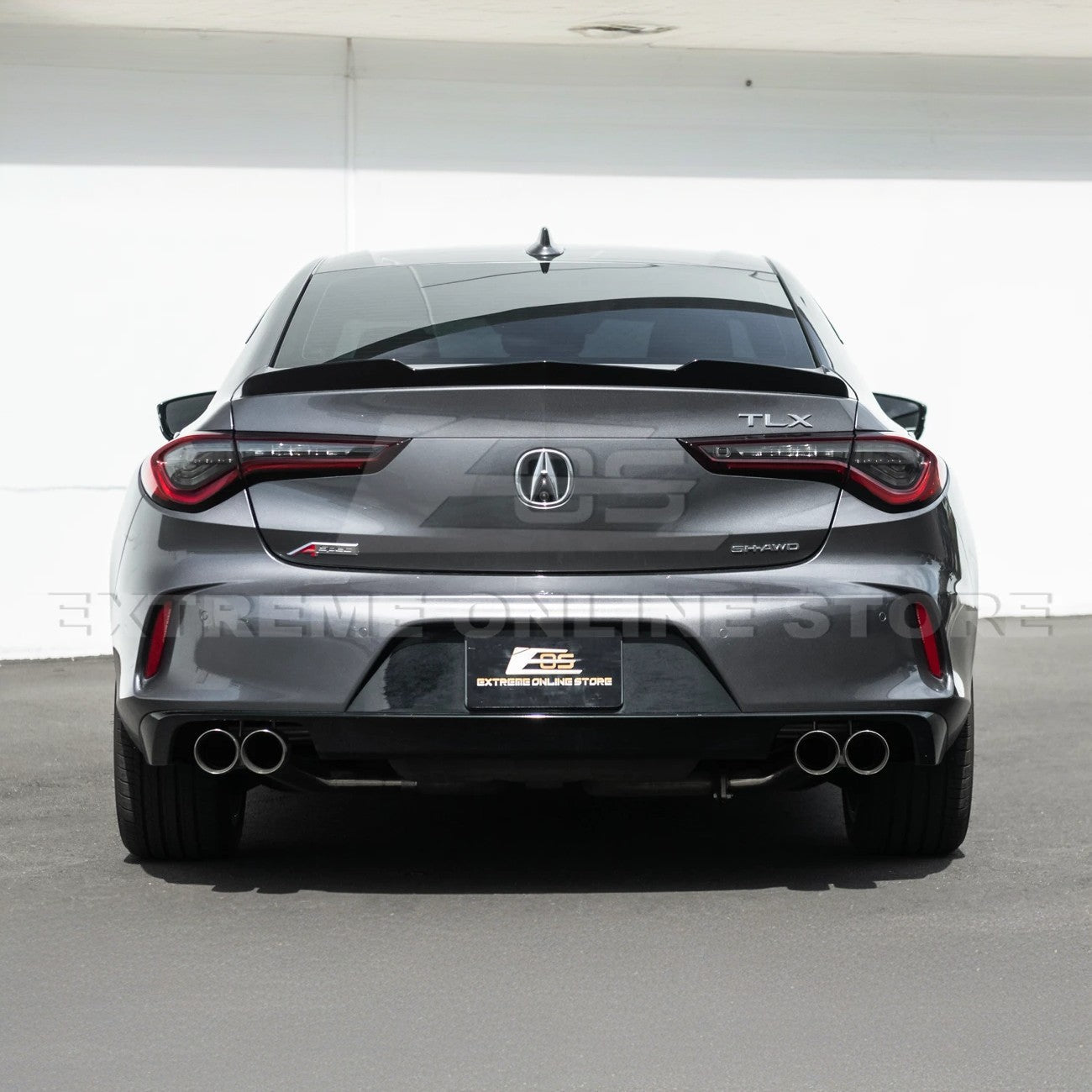 Acura TLX Extended Type S Style Gloss Black Primed Black Rear Trunk Wing Spoiler 2021-Up