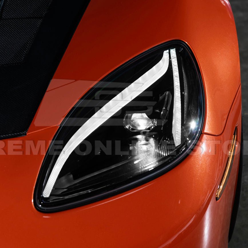 Chevrolet Corvette C6 C8 Style Clear Lens Sequential LED Front Headlights 2005-2013