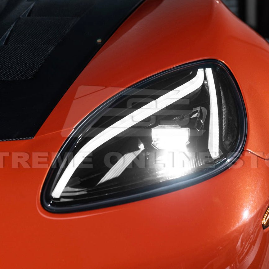 Chevrolet Corvette C6 C8 Style Clear Lens Sequential LED Front Headlights 2005-2013