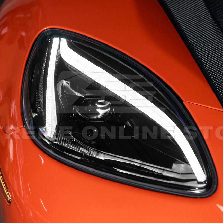 Chevrolet Corvette C6 C8 Style Clear Lens Sequential LED Front Headlights 2005-2013
