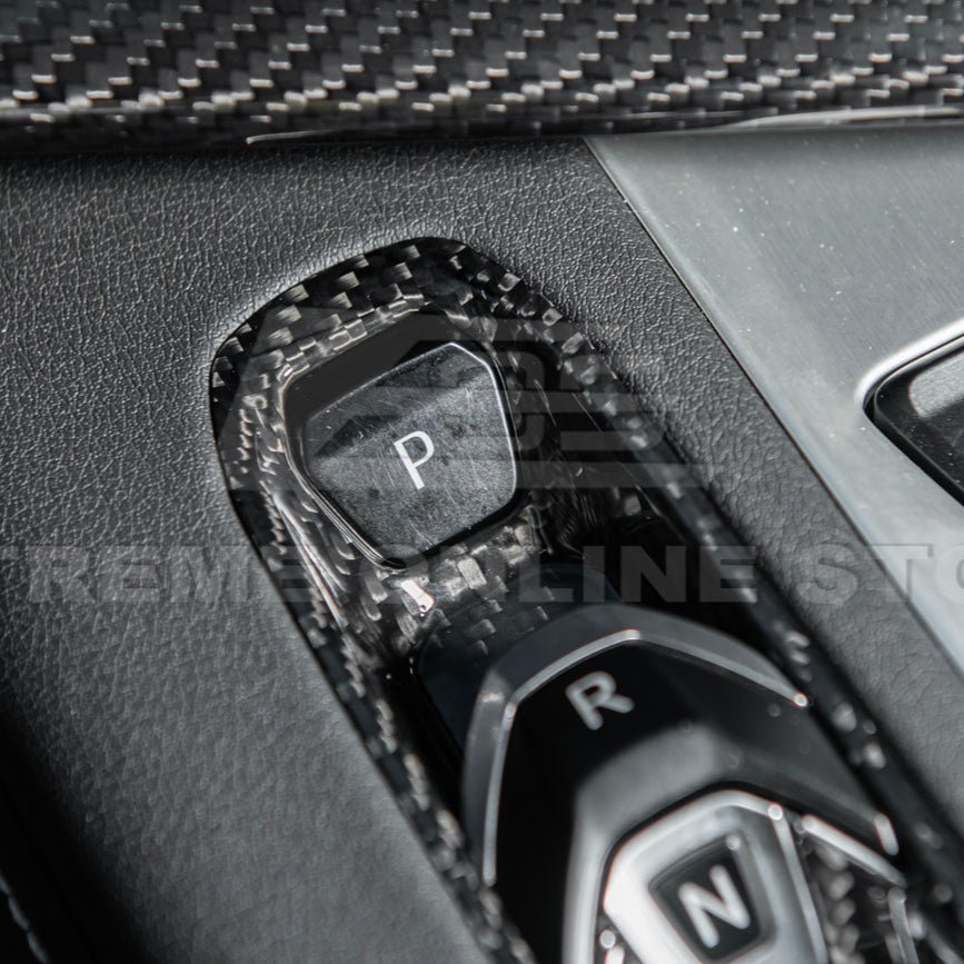 Chevrolet Corvette C8 Factory Style Dry Carbon Fiber Gear Switch Control Panel Trim Cover 2020-Up
