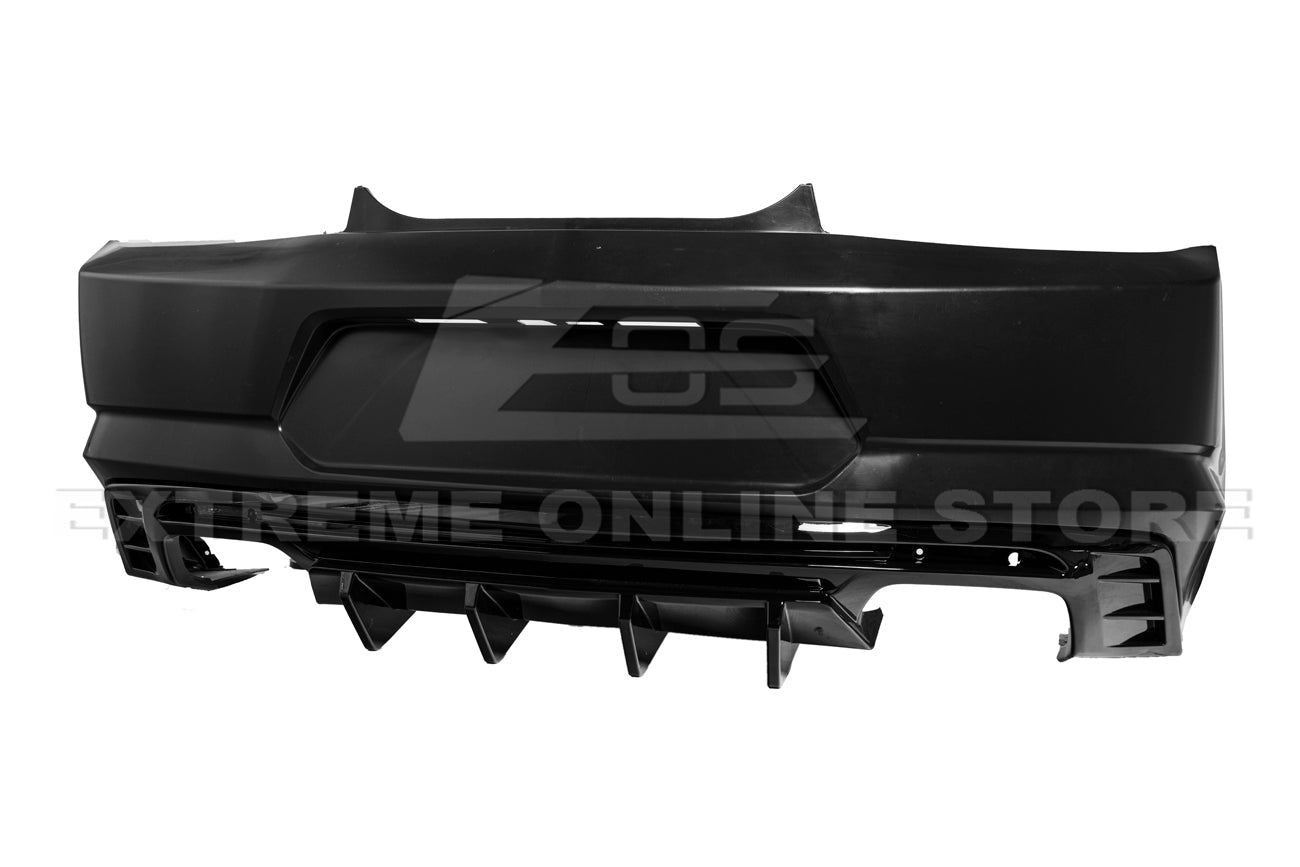 Chevrolet Camaro 6th Gen ZL1 Style Primed Black Rear Bumper Conversion Kit 2016-2018