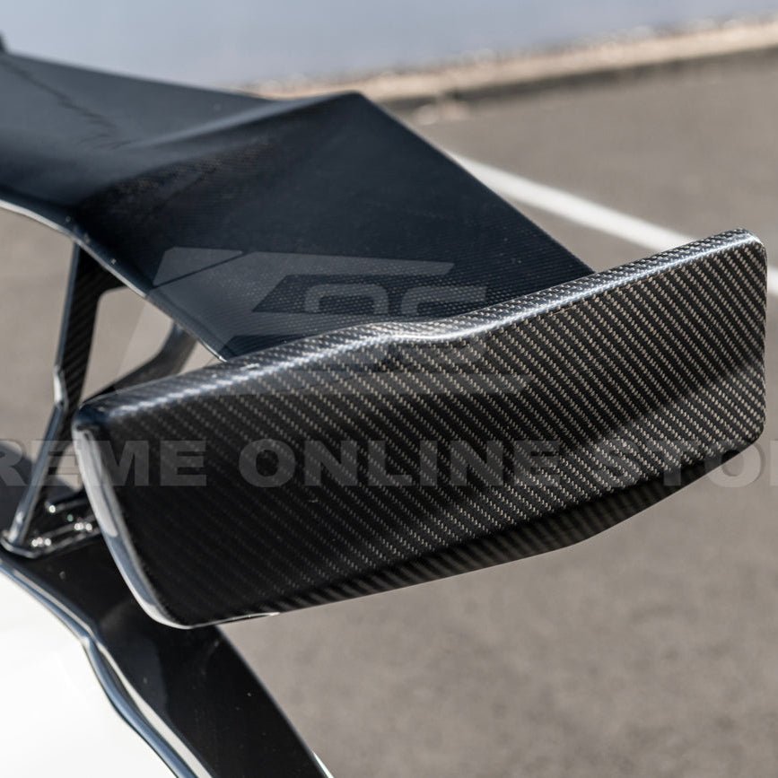 Chevrolet Corvette C7 ZR1 ZTK Style Carbon Fiber Rear High Wing Spoiler Wing Riser Kit 2014-2019