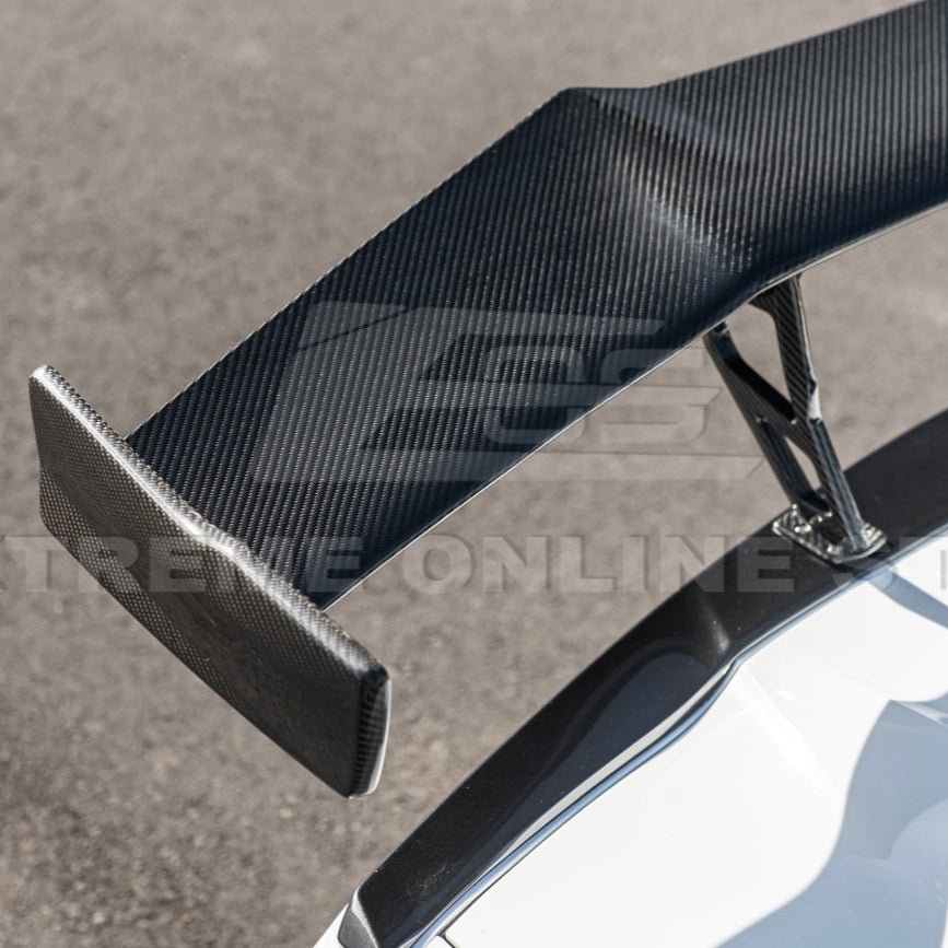 Chevrolet Corvette C7 ZR1 ZTK Style Carbon Fiber Rear High Wing Spoiler Wing Riser Kit 2014-2019