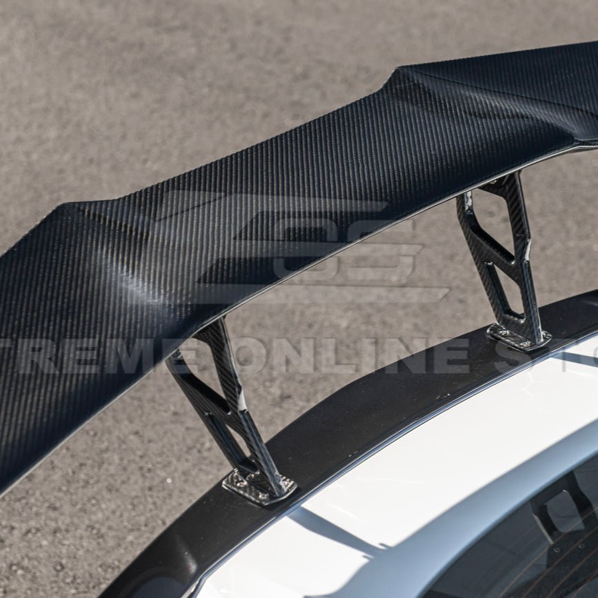 Chevrolet Corvette C7 ZR1 ZTK Style Carbon Fiber Rear High Wing Spoiler Wing Riser Kit 2014-2019