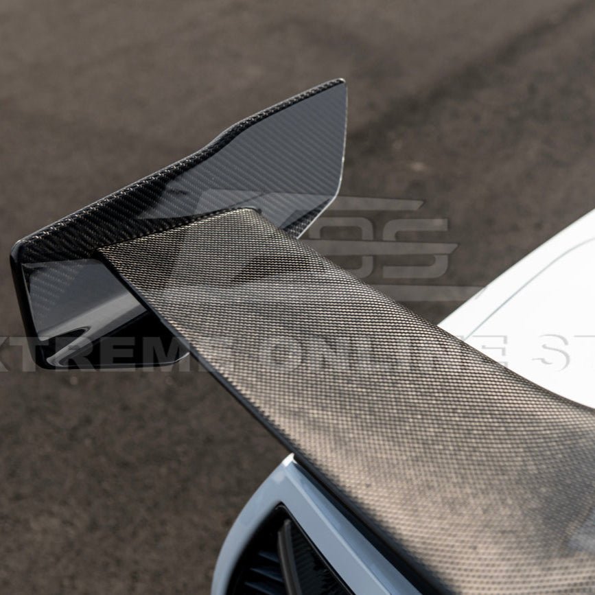 Chevrolet Corvette C7 ZR1 ZTK Style Carbon Fiber Rear High Wing Spoiler Wing Riser Kit 2014-2019