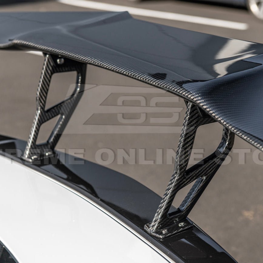 Chevrolet Corvette C7 ZR1 ZTK Style Carbon Fiber Rear High Wing Spoiler Wing Riser Kit 2014-2019