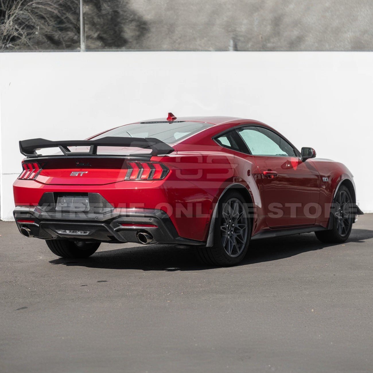 Ford Mustang S650 Dark Horse Style Rear Wickerbill Wing Spoiler Gloss Black Matte Black 2024-Up