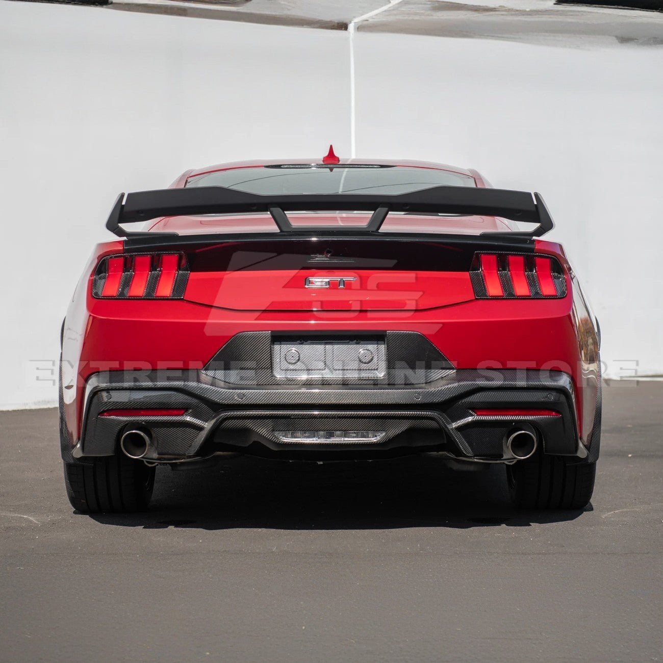 Ford Mustang S650 Dark Horse Style Rear Wickerbill Wing Spoiler Gloss Black Matte Black 2024-Up