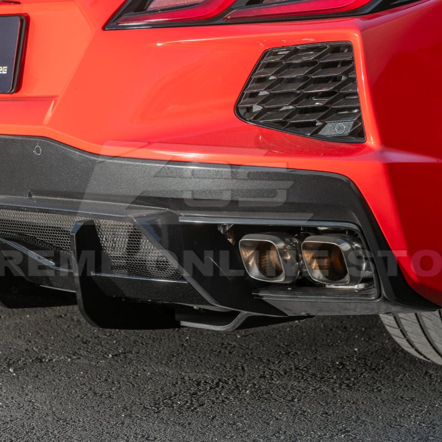 Chevrolet Corvette C8 EOS Performance Style Gloss Black Rear Bumper Add-On Diffuser Lip 2020-Up