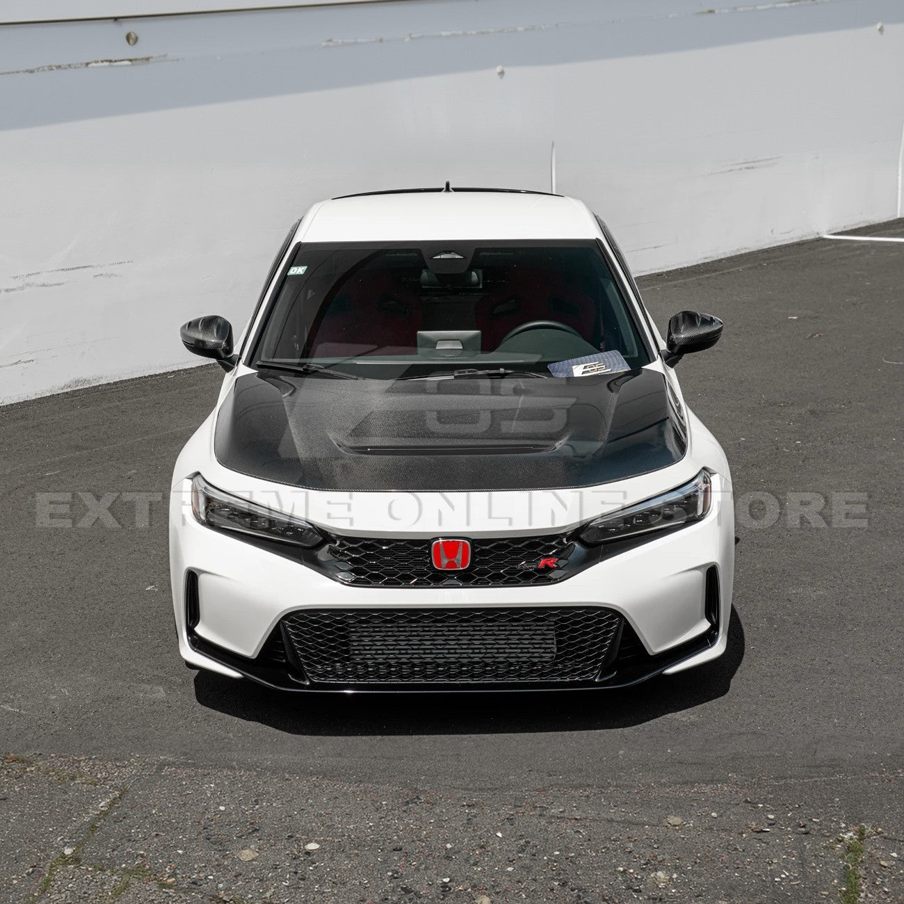 Honda Civic Type-R FL5 Carbon Fiber Front Vented Bumper Hood Cover 2023-Up