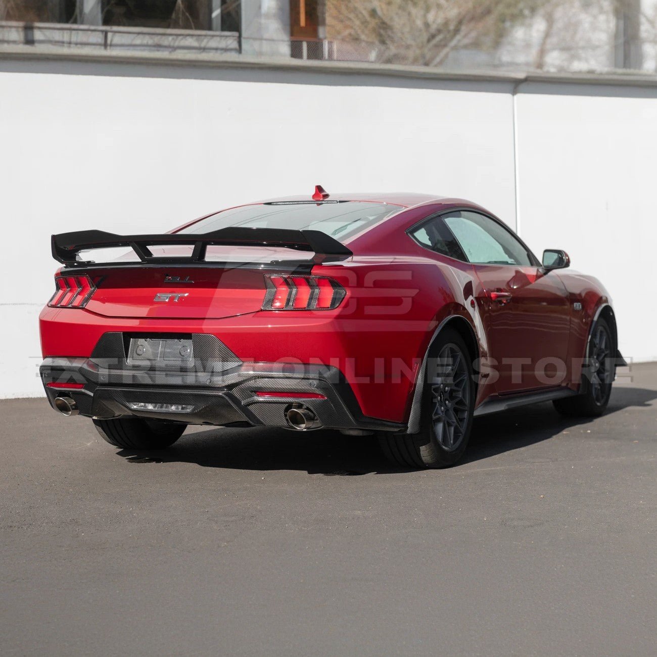 Ford Mustang S650 Dark Horse Style Rear Wickerbill Wing Spoiler Gloss Black Matte Black 2024-Up