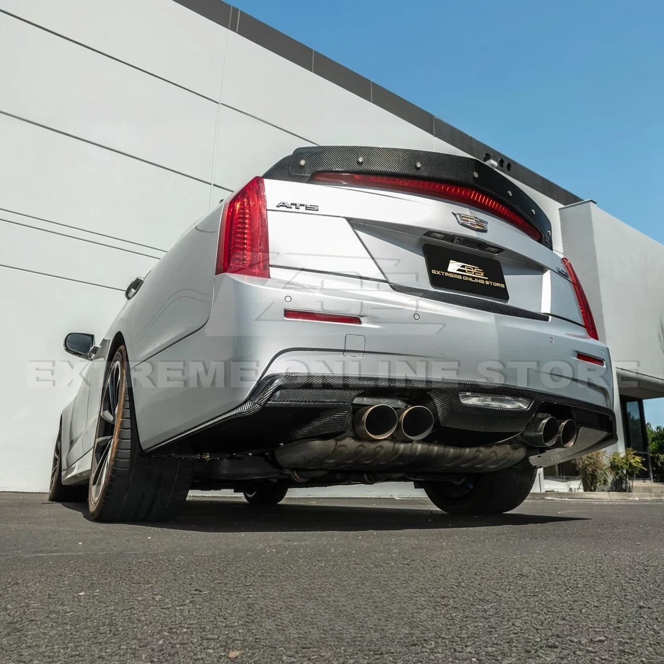 Cadillac ATS-V Factory Style Carbon Fiber Rear Bumper Diffuser Lip 2016-2019