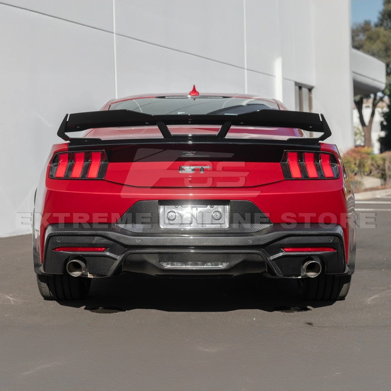 Ford Mustang S650 Dark Horse Style Rear Wickerbill Wing Spoiler Gloss Black Matte Black 2024-Up