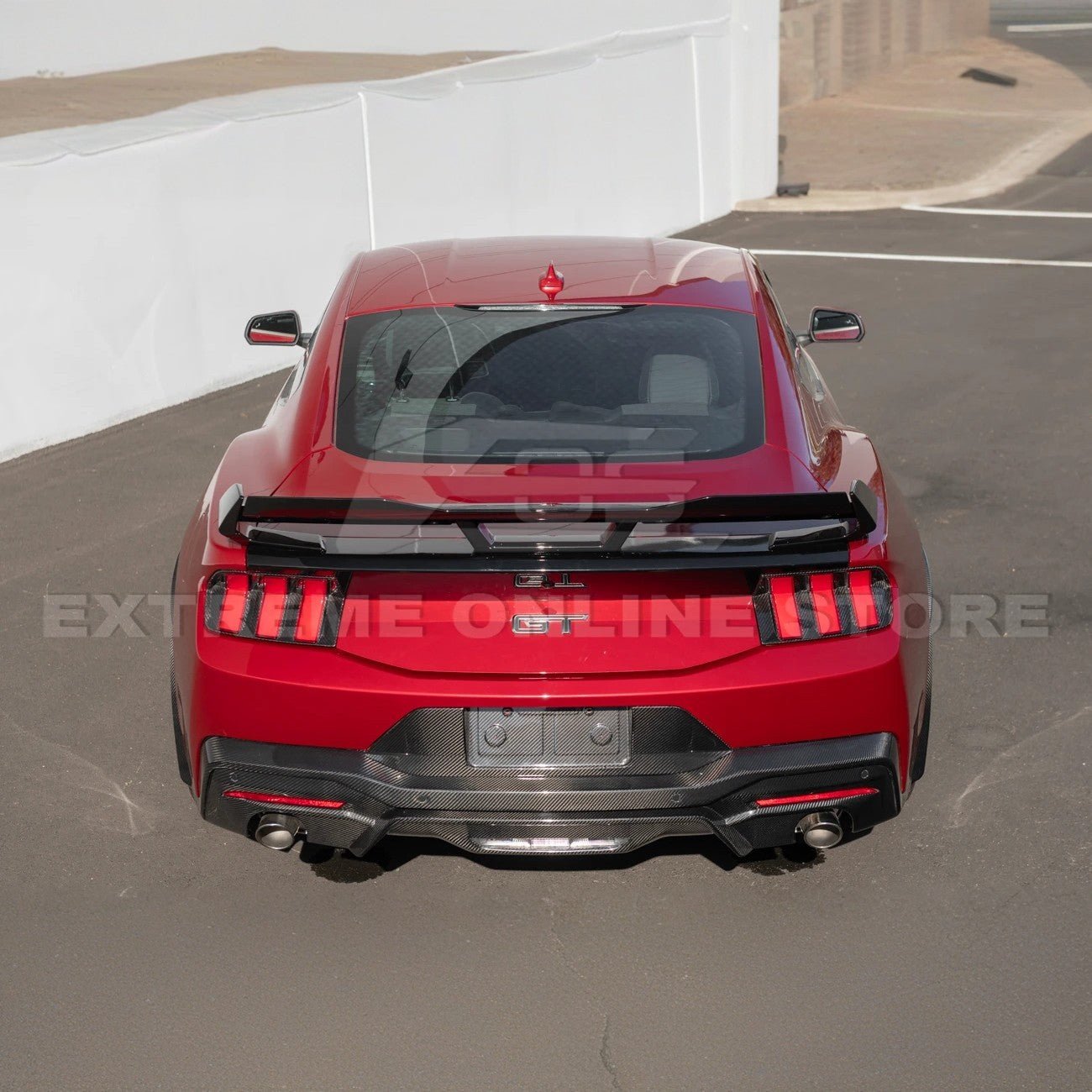 Ford Mustang S650 Dark Horse Style Rear Wickerbill Wing Spoiler Gloss Black Matte Black 2024-Up