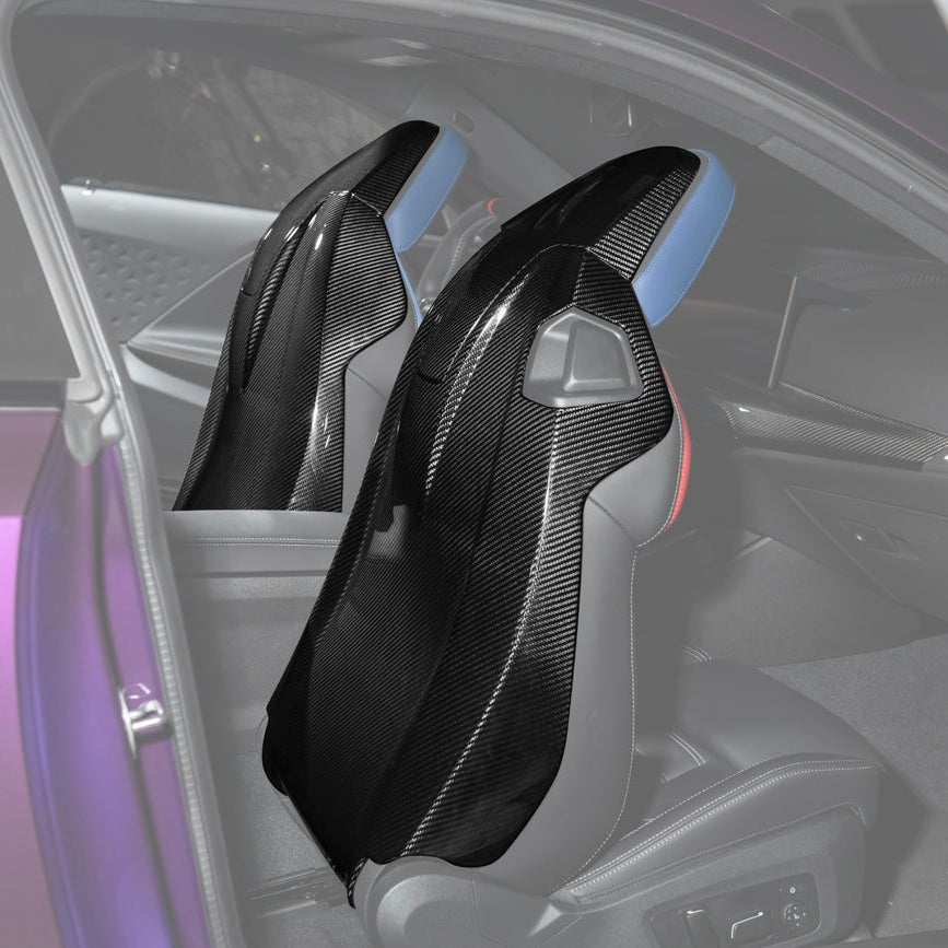 BMW G87 G82 M2 M4 Dry Carbon Fiber Full Seat Back Cover Pair 2021-Up