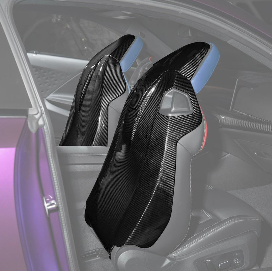 BMW G87 G82 S58 Dry Carbon Fiber Seat Back Cover Pair 2021-2026