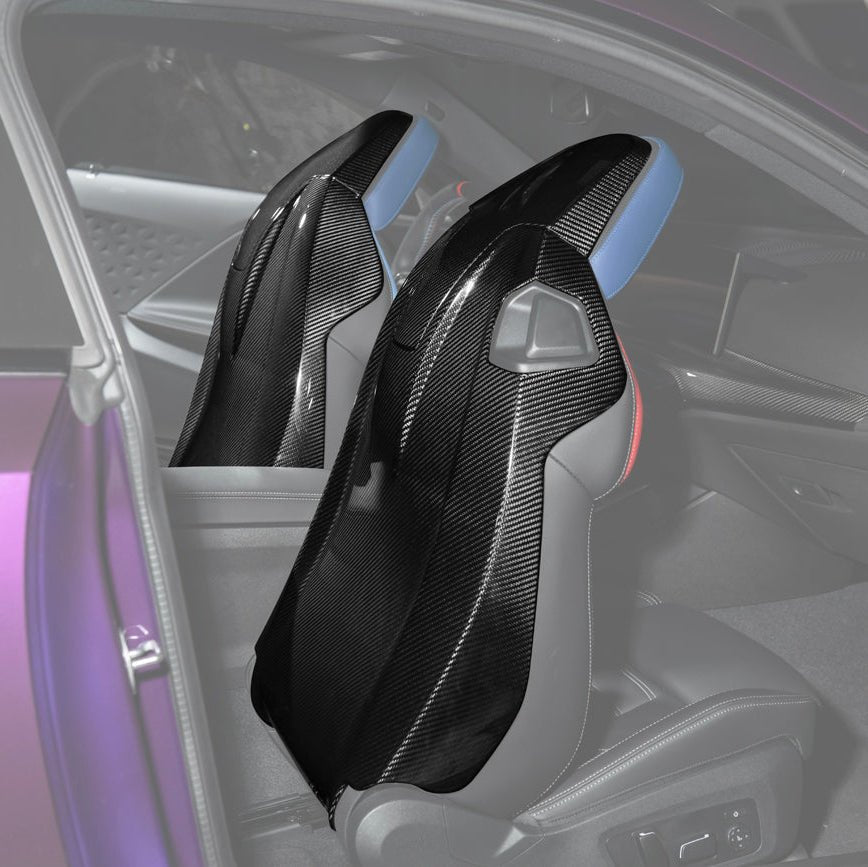 BMW G87 G82 S58 Dry Carbon Fiber Seat Back Cover Pair 2021-2026
