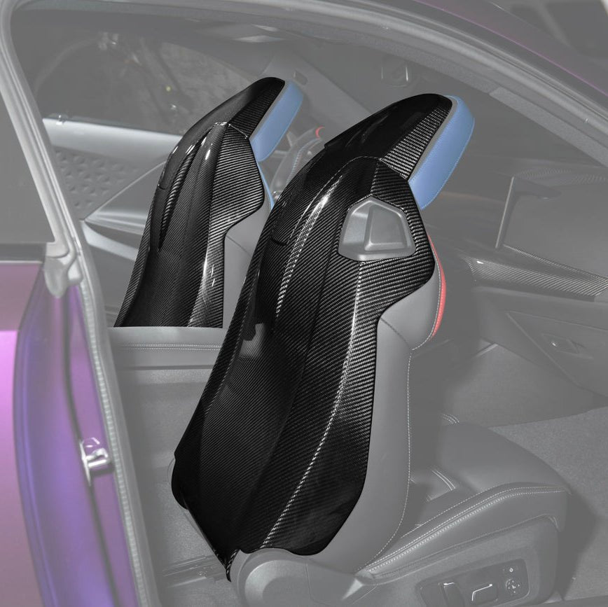 BMW G87 G82 M2 M4 Dry Carbon Fiber Full Seat Back Cover Pair 2021-Up