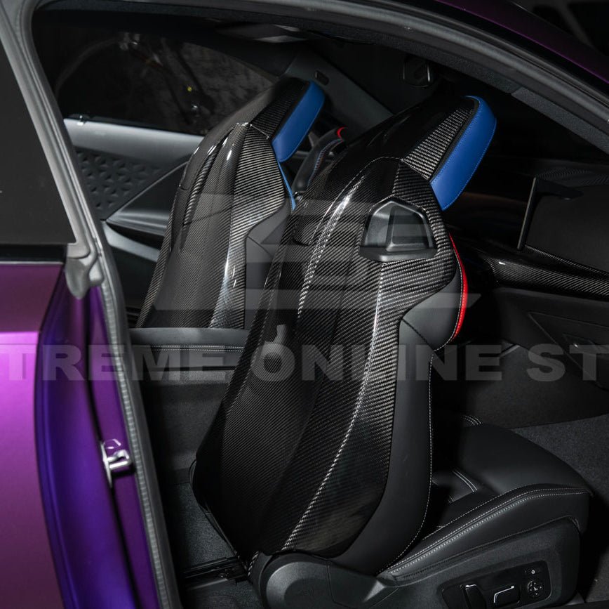 BMW G87 G82 S58 Dry Carbon Fiber Seat Back Cover Pair 2021-2026
