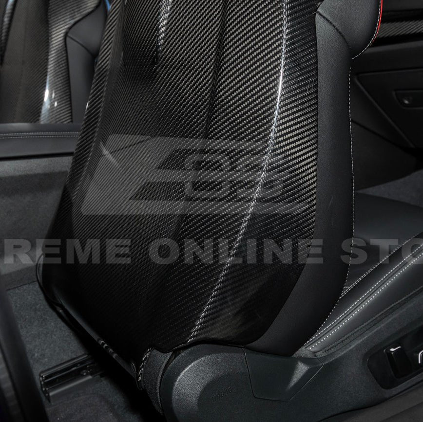BMW G87 G82 S58 Dry Carbon Fiber Seat Back Cover Pair 2021-2026