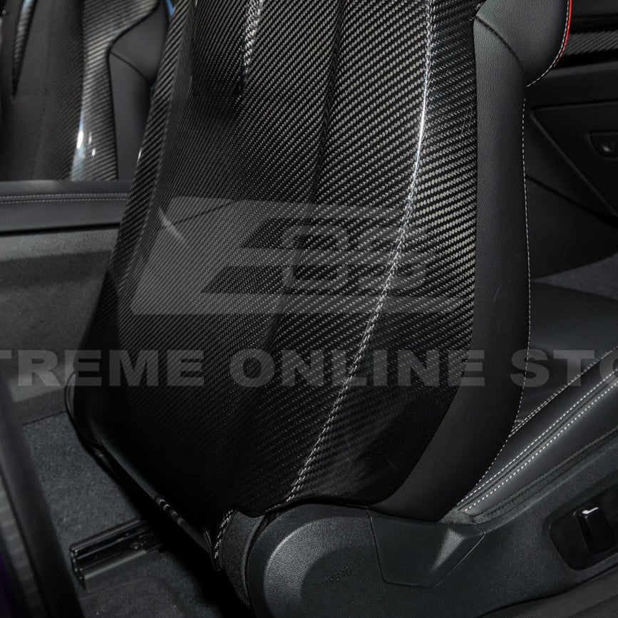 BMW G87 G82 M2 M4 Dry Carbon Fiber Full Seat Back Cover Pair 2021-Up