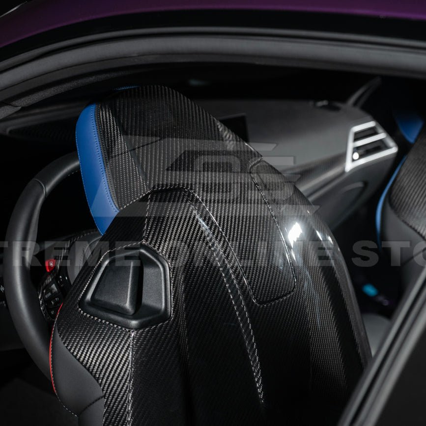 BMW G87 G82 M2 M4 Dry Carbon Fiber Full Seat Back Cover Pair 2021-Up