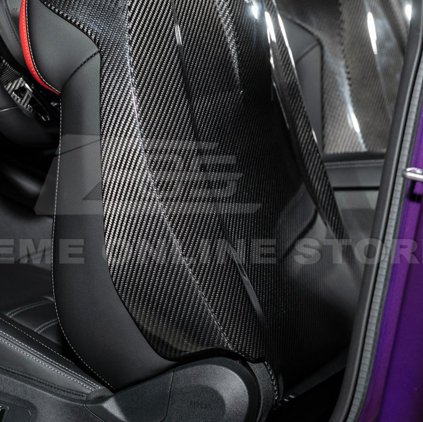 BMW G87 G82 M2 M4 Dry Carbon Fiber Full Seat Back Cover Pair 2021-Up
