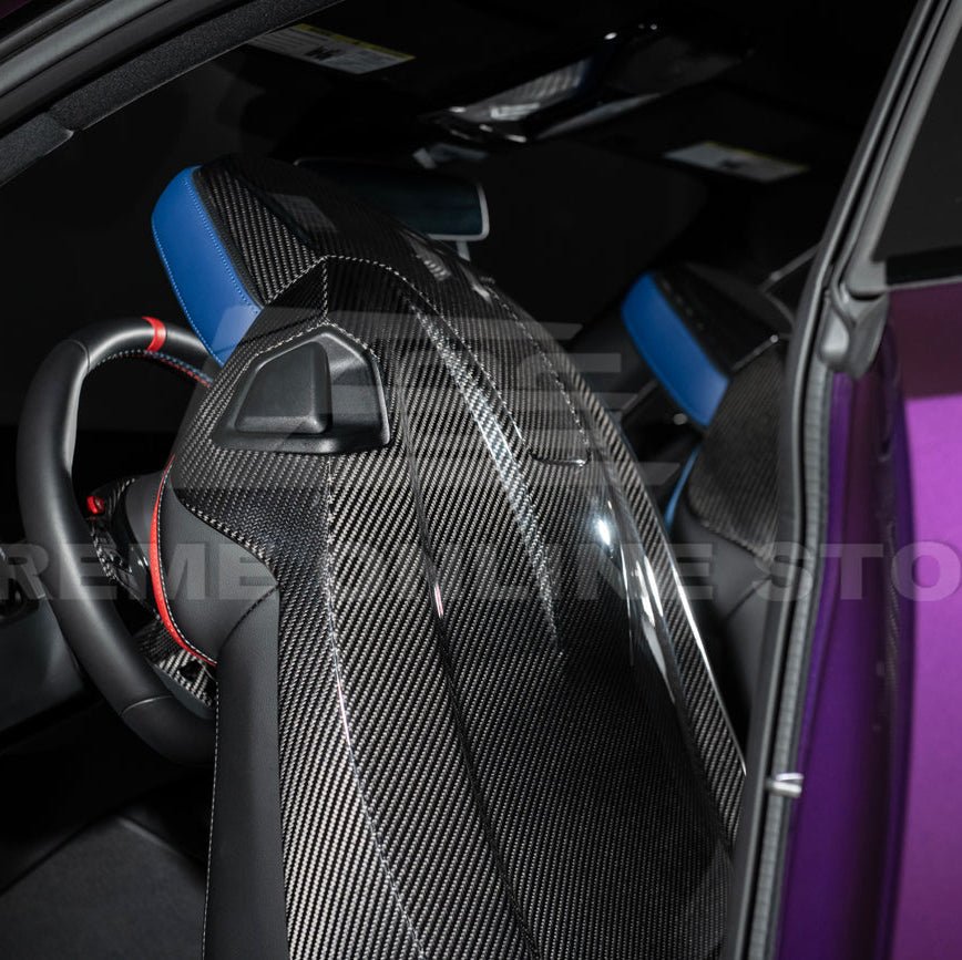 BMW G87 G82 M2 M4 Dry Carbon Fiber Full Seat Back Cover Pair 2021-Up
