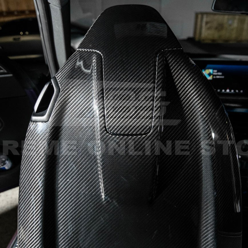 BMW G87 G80 G82 M2 M3 M4 S58 Dry CARBON FIBER Tape-On Headrest Cover Pair