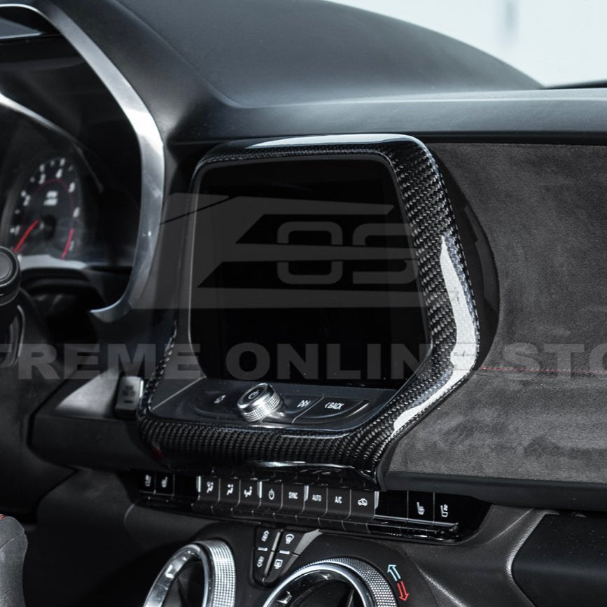 Chevrolet Camaro 6th Gen GM Factory Style Dry Carbon Fiber Dash Radio Trim Cover 2019-2024