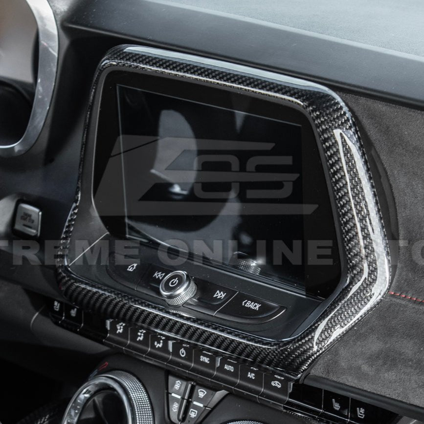 Chevrolet Camaro 6th Gen GM Factory Style Dry Carbon Fiber Dash Radio Trim Cover 2019-2024