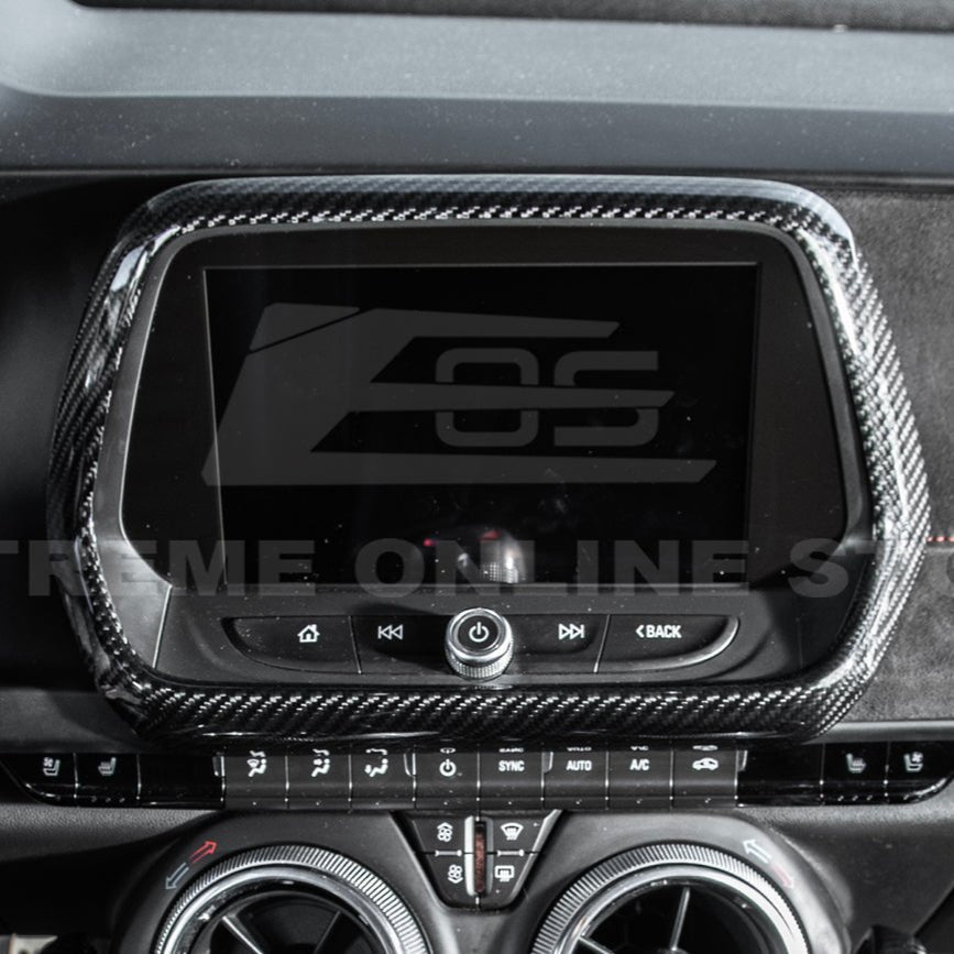 Chevrolet Camaro 6th Gen GM Factory Style Dry Carbon Fiber Dash Radio Trim Cover 2019-2024