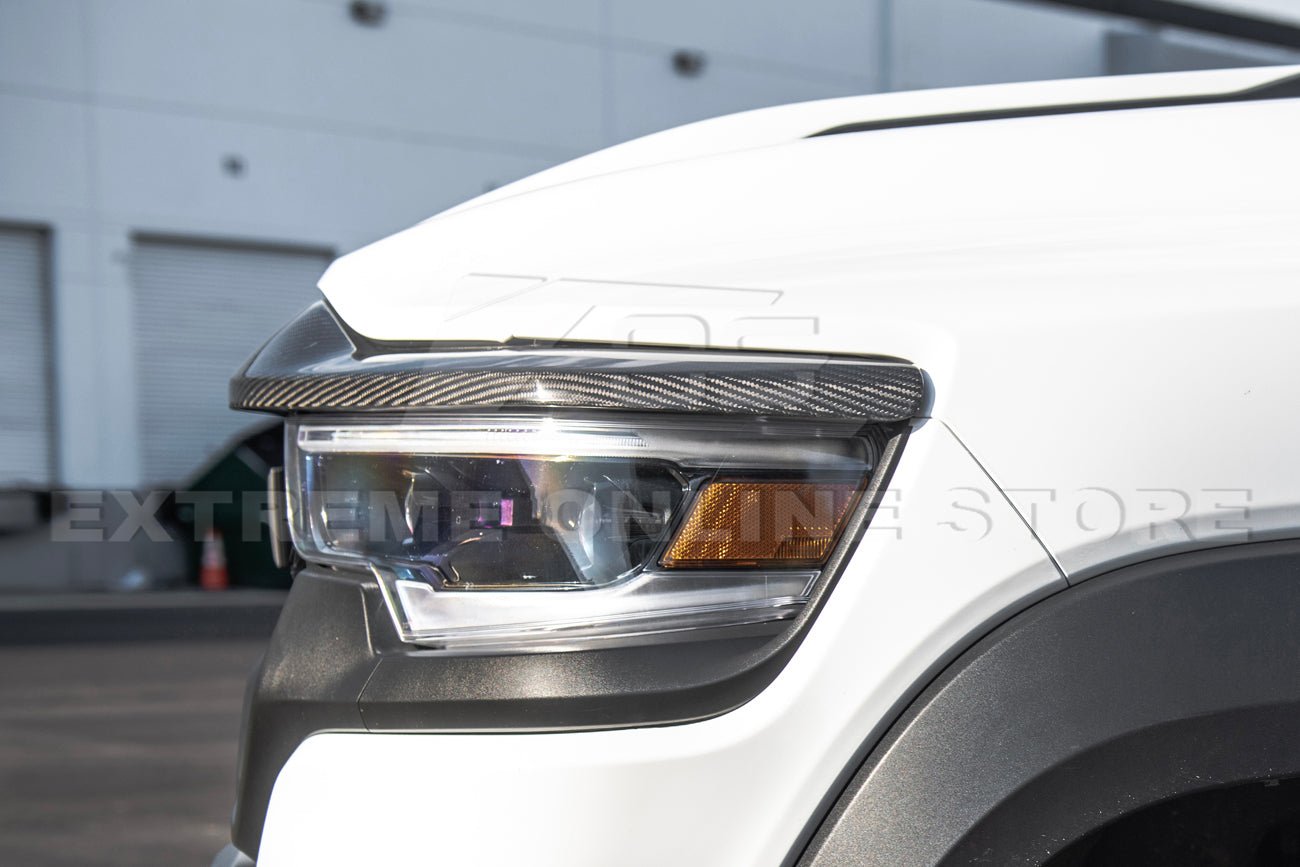 Ram 1500 DT TRX Style Carbon Fiber Front Upper Grille Trim Spoiler 2019-Up