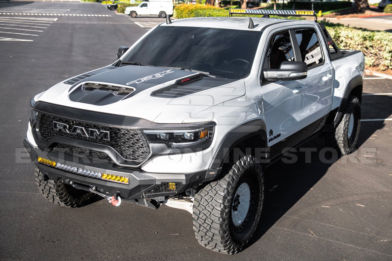 Ram 1500 DT TRX Style Carbon Fiber Front Upper Grille Trim Spoiler 2019-Up