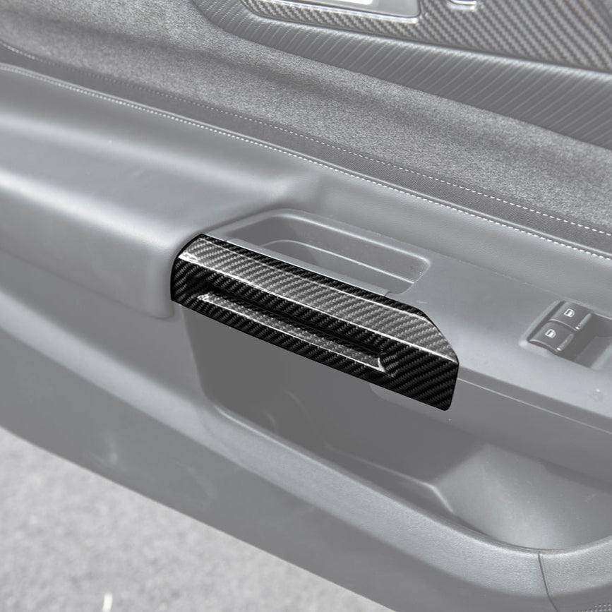 Ford Mustang S650 Factory Style Dry Carbon Fiber Side Door Armrest Panel Trim Cover 2024-Up