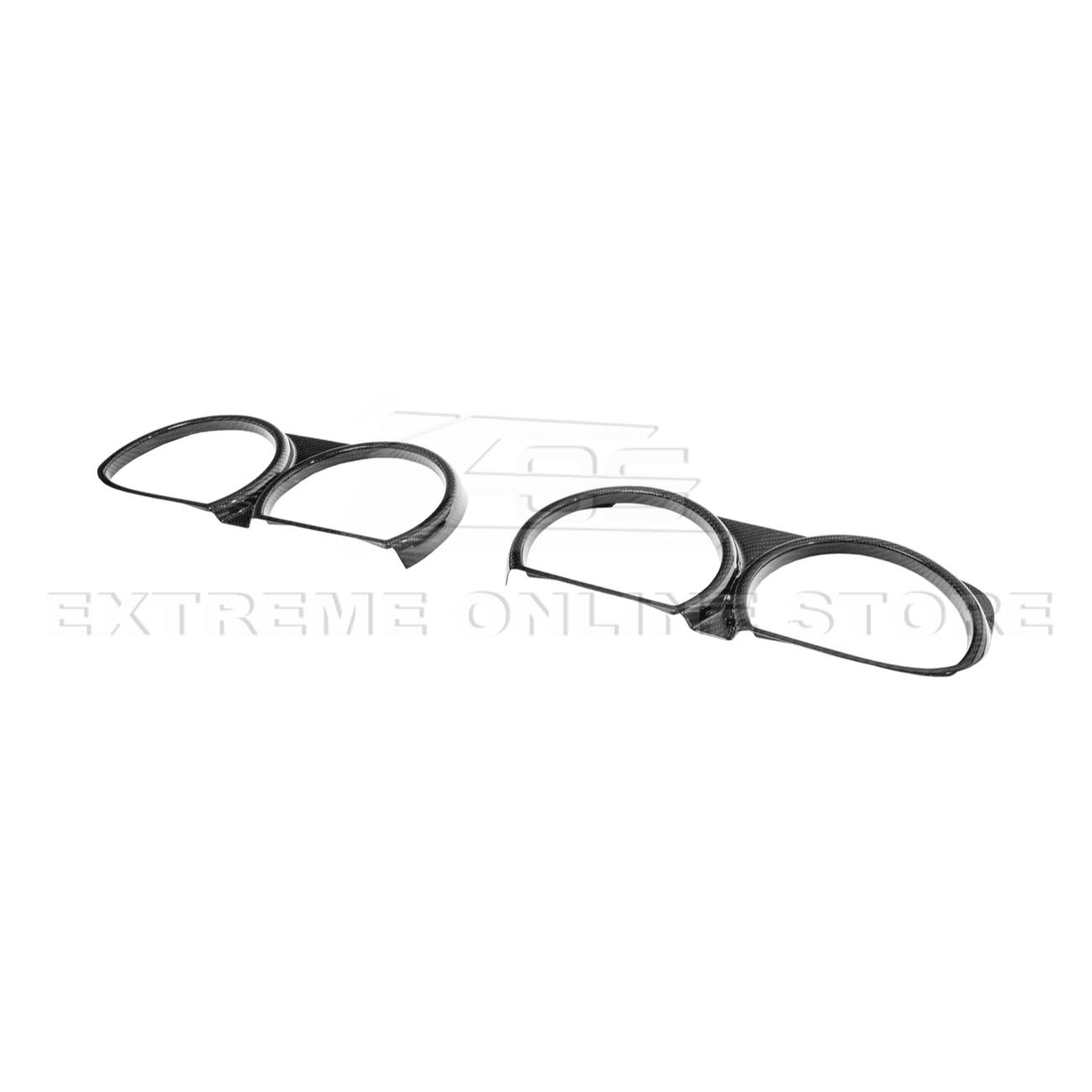 Dodge Challenger LA Factory Style Carbon Fiber Headlight Trim Cover & Front Grille Insert Overlay Kit 2015-2023