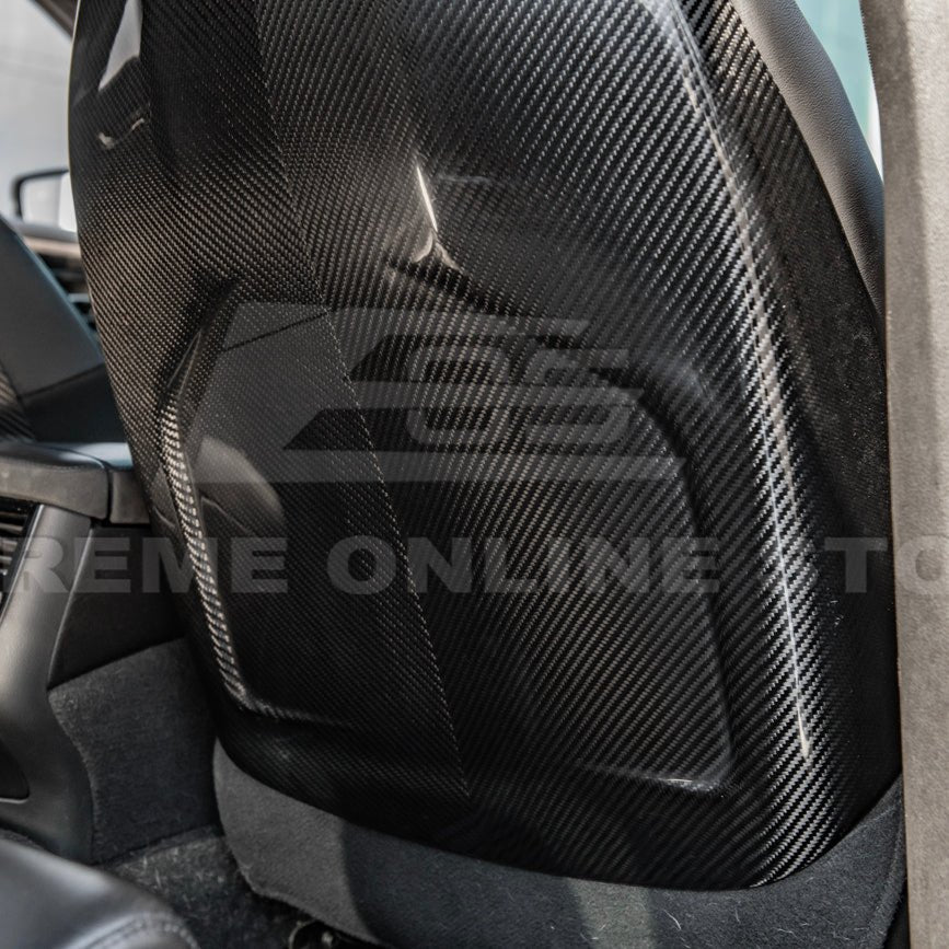 Cadillac CTS-V ATS-V Blackwing Style Dry Carbon Fiber Seat Back Cover Set 2016-2019